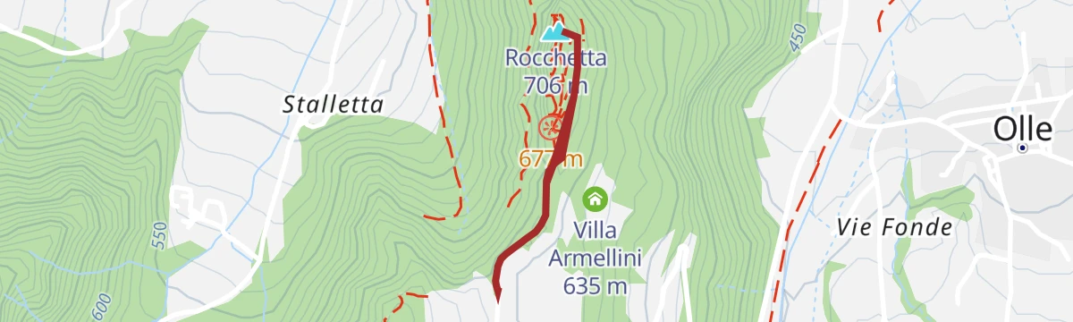 Route map: Walk - the "Rocchetta"
